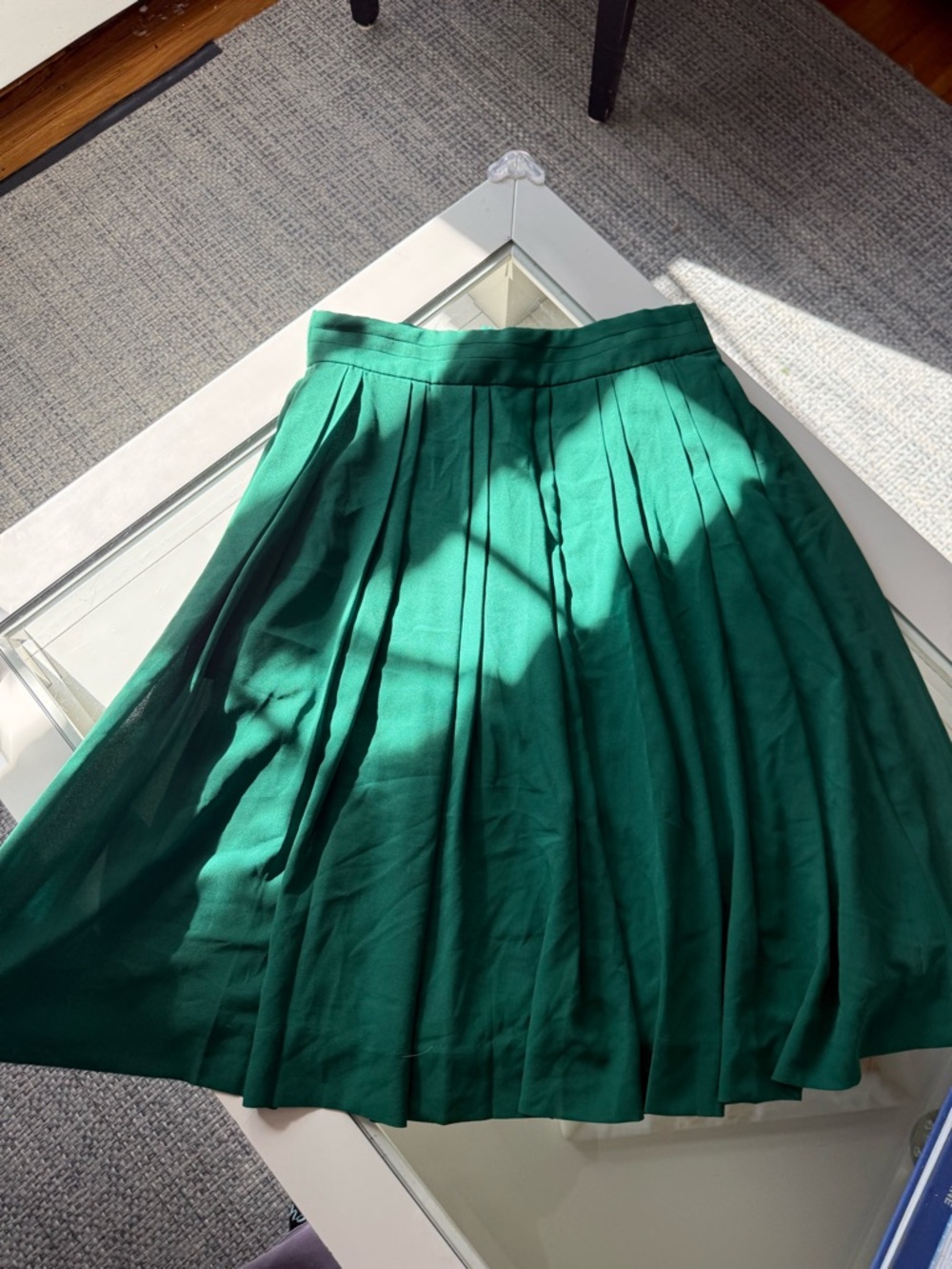 J crew- green knee length skirt